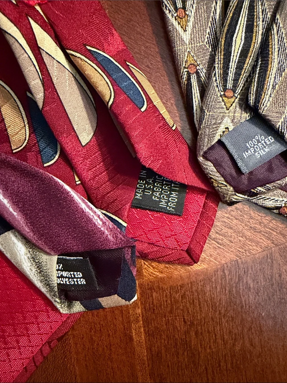 Three-Tie Set - multi colored, multi-patterned.
